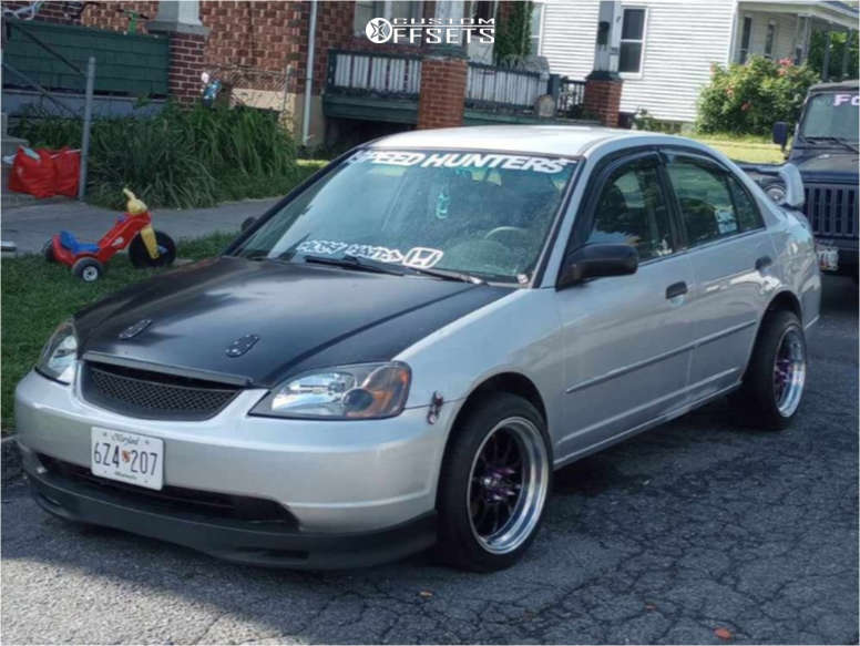 2001 Honda Civic with 16x8 15 MST Mt11 and 205/40R16 Toyo Tires Proxes ...