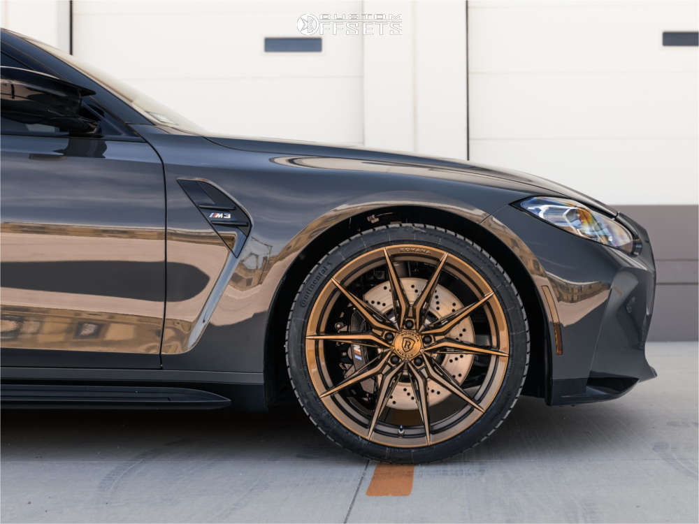 2023 BMW M3 with 20x10 22 Rohana Rfx13 and 275/30R20 Continental