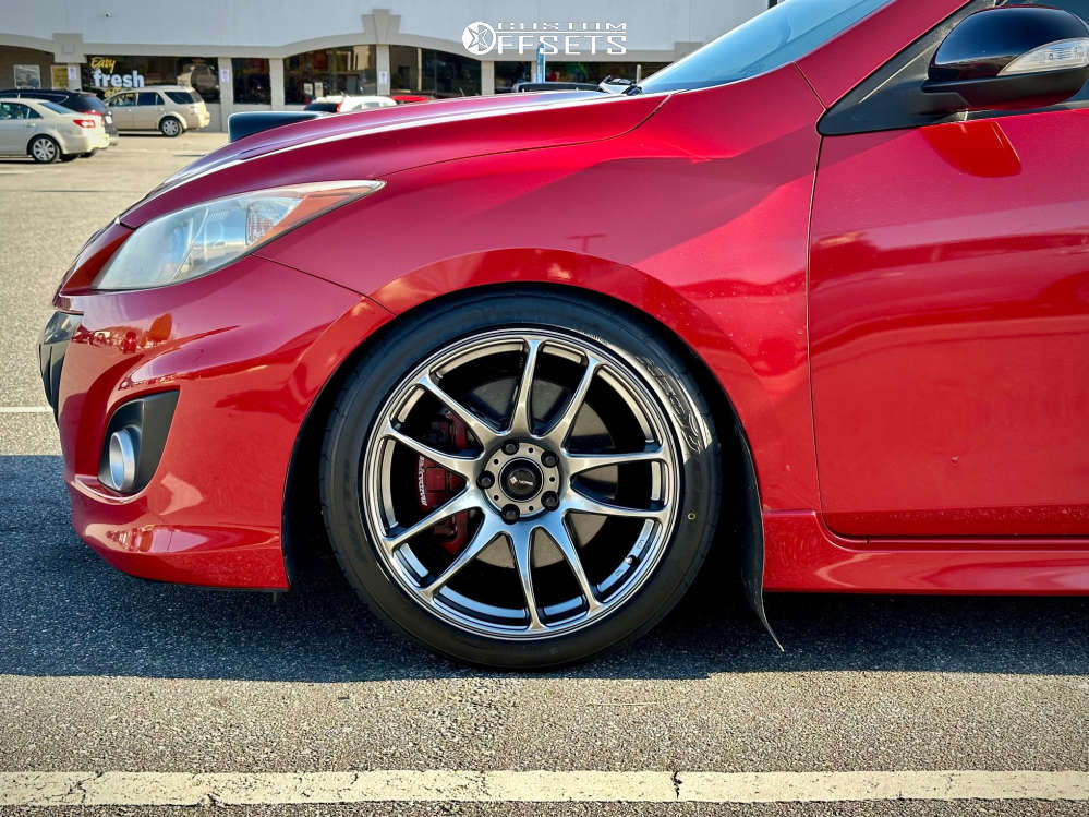 2013 Mazda 3 with 18x8.5 35 Vors Tr4 and 235/40R18 Nitto Neo Gen