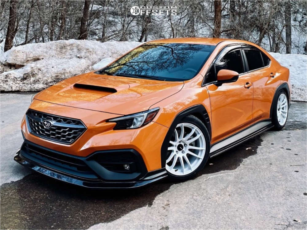 2022 Subaru WRX with 18x9.5 38 AVID1 Av20 and 255/40R18 Vercelli