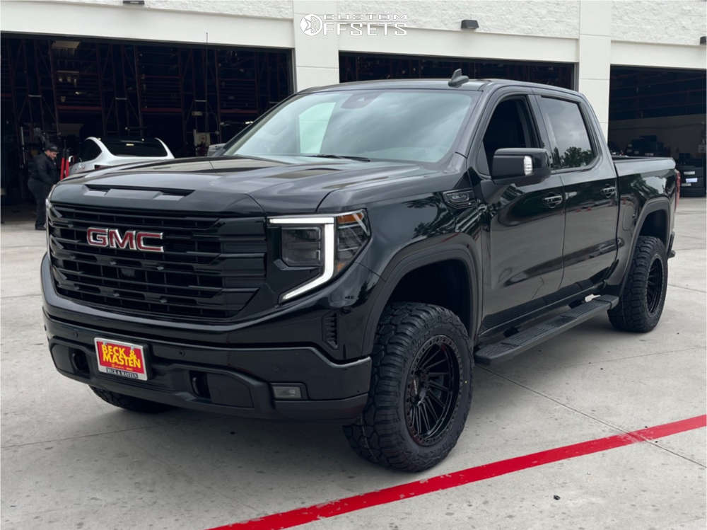 1 2024 Sierra 1500 Gmc Elevation Rough Country Suspension Lift 35in Anthem Off Road Turbine Gloss Black