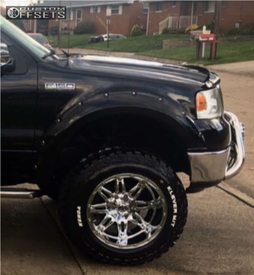 2007 Ford F150 Wheel Offset Aggressive > 1" Outside Fender Suspension