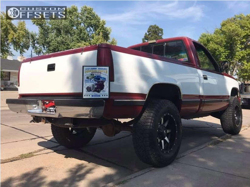 1990 Chevrolet K1500 with 18x9 12 Fuel Maverick and 305/65R18 Falken