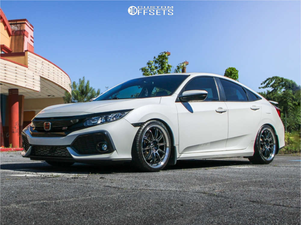 WORK EMOTION ZR10 ホンダ シビック セダン DBA-FC1 1台分 1ピース ホイール+キャップ(120273) 4本 WORK EMOTION ZR10 ホンダ シビック TYPE-R ABA-FD2 1台分 1ピース