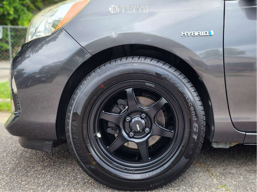 2014 Toyota Prius C with 15x7.5 35 Konig Hexaform and 195/65R15