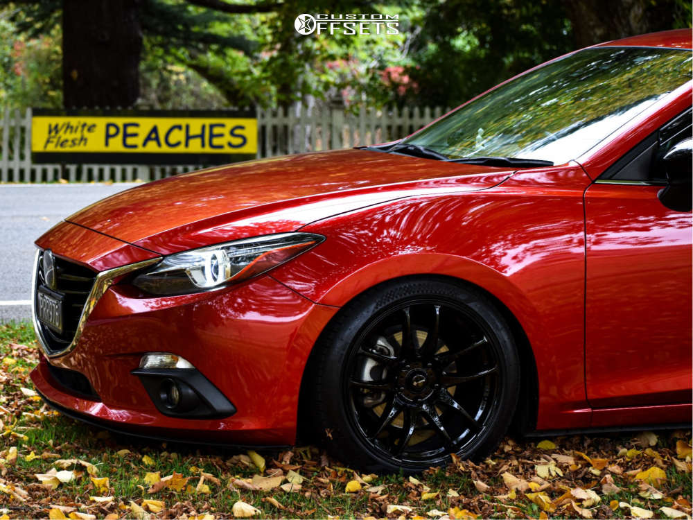 2015 Mazda 3 Sport with 18x8.5 35 Vors Tr4 and 225/45R18 Nankang