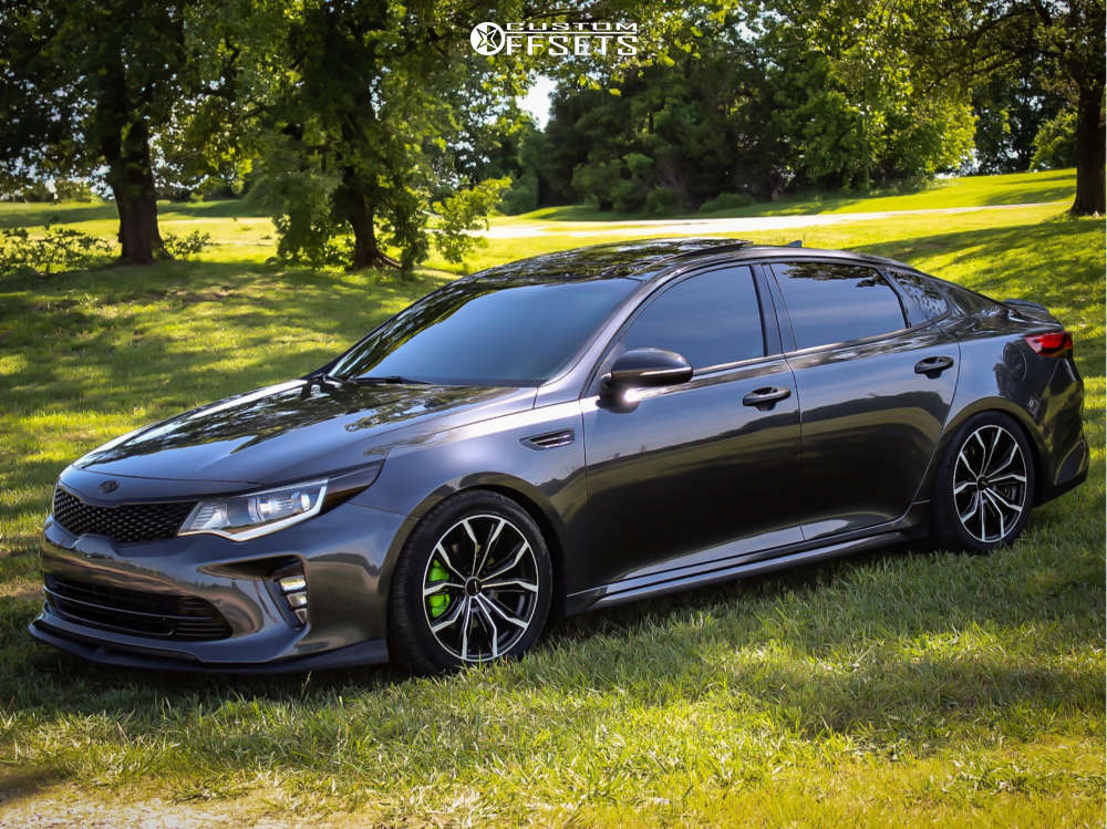 2018 Kia Optima with 18x8 42 RTX Black Widow and 235/45R18 Continental ...