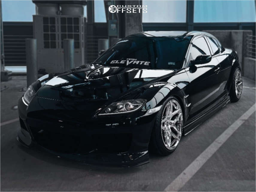 2004 Mazda RX-8 with 18x9.5 38 Heritage Ebisu Monoc and 225/45R18