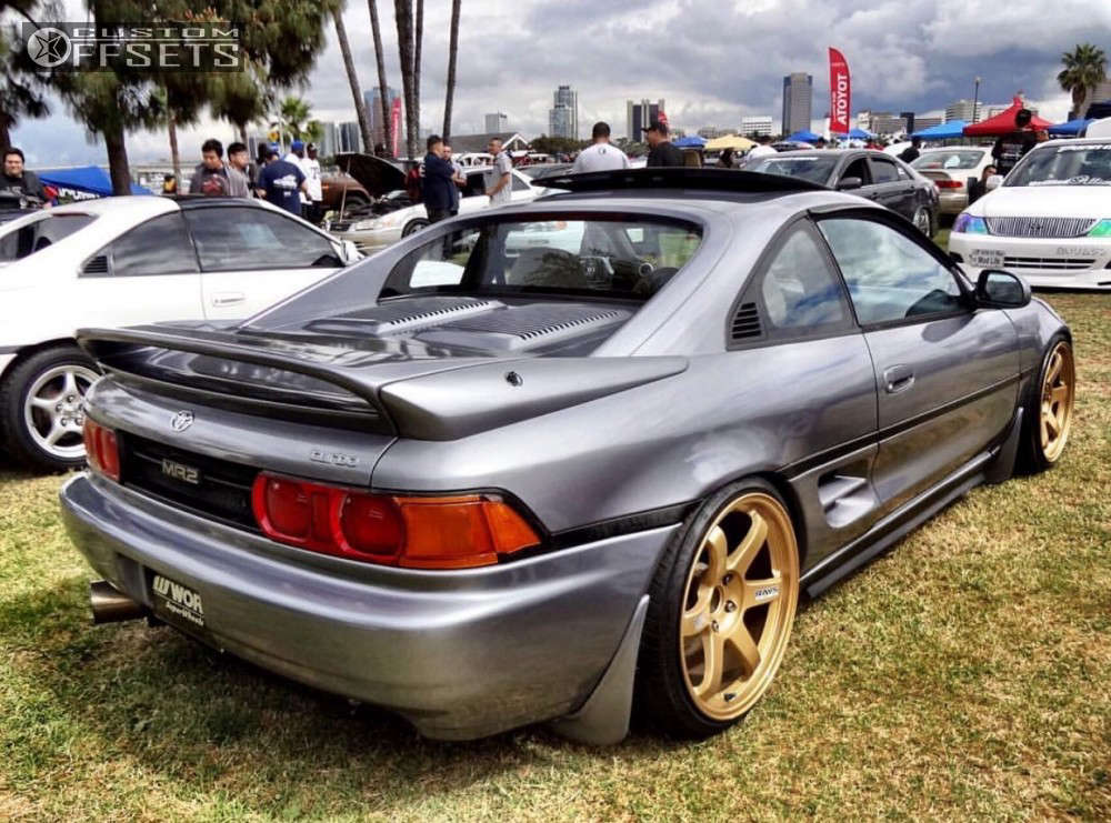 Mr2 Gold Rims 1992 Toyota MR2 with 17x9 22 Volk Te37 and 205/40R17 Falken Fk452 and ...