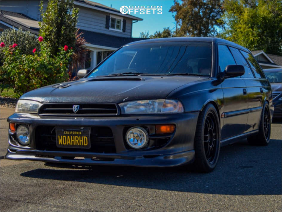 1997 Subaru Legacy with 17x8 45 Enkei Rpf1 and 245/40R17