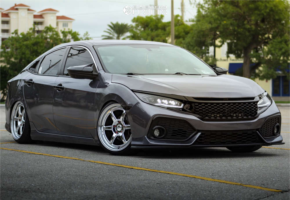 2018 Honda Civic with 18x9.5 38 Kansei Roku and 215/35R18