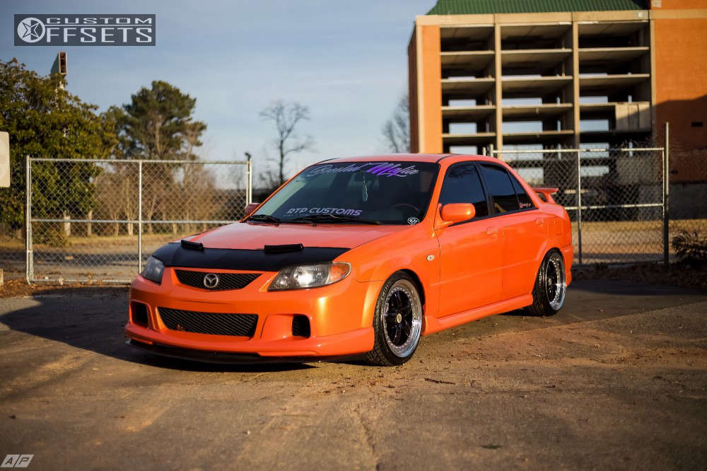 2003 Mazda Protege with 17x8 35 Rays Engineering Super Xiphos and
