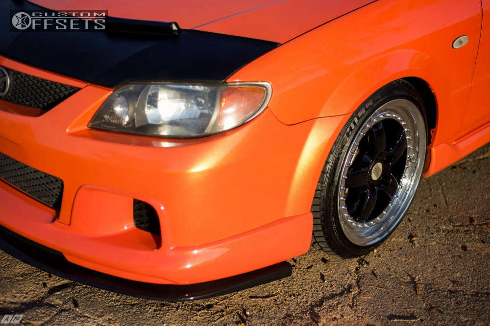 2003 Mazda Protege with 17x8 35 Rays Engineering Super Xiphos and