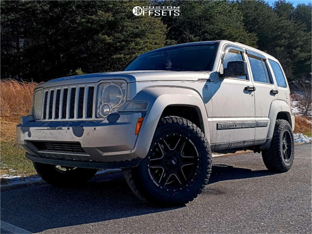 2009 Jeep Liberty with 18x9 0 Rough Country 92 Series and 265/65R18