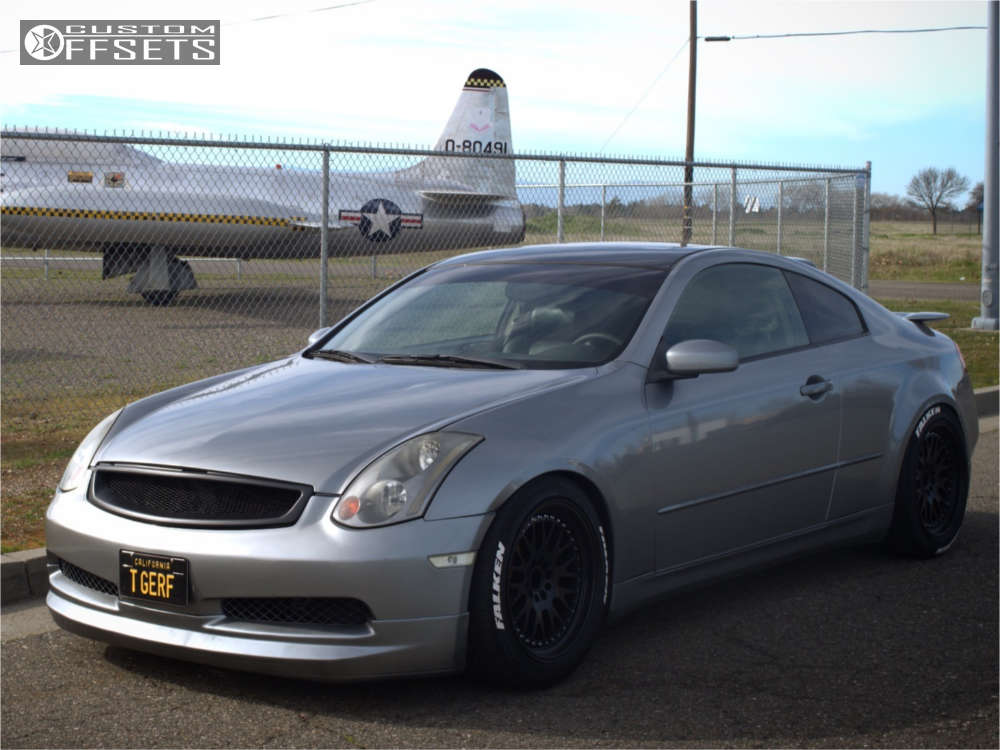 2004 INFINITI G35 with 18x9.5 22 Varrstoen Es7 and 255/45R18 Falken and