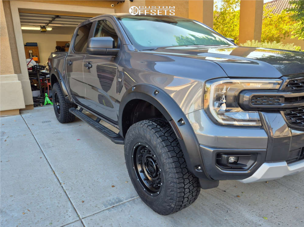 Custom Offsets Ranger Raptor 2024 Ford Ranger with 17x8.5 0 American Outlaw Dusty Road and 285/70R17 ...