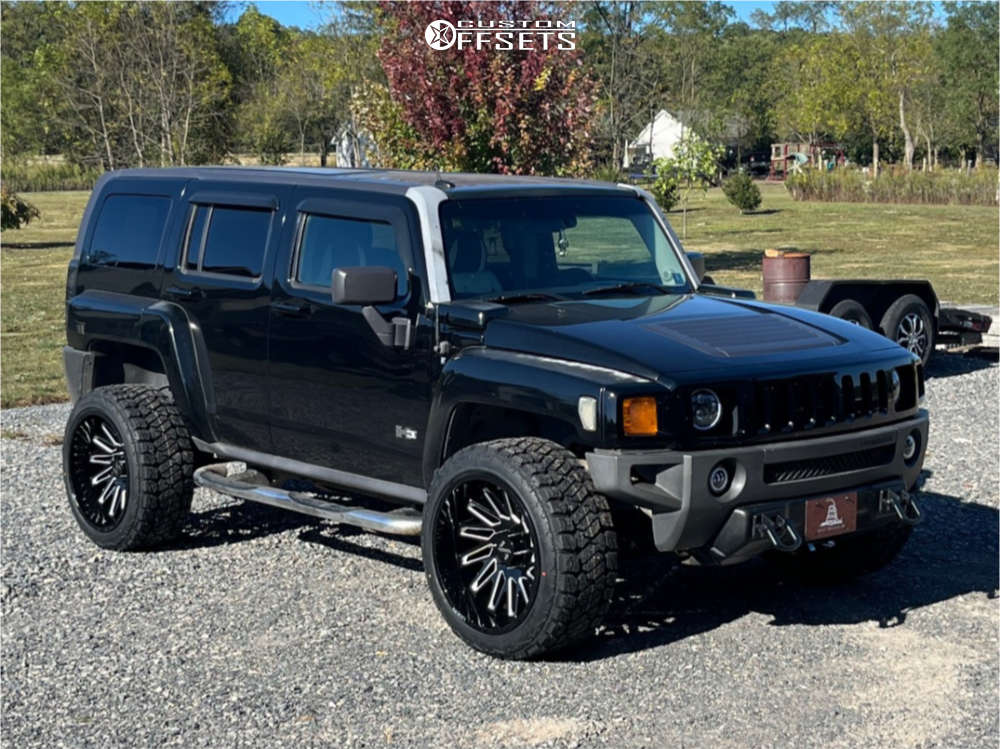 1 2008 H3 Hummer Base Stock Stock Arkon Off Road Armstrong Black Milled