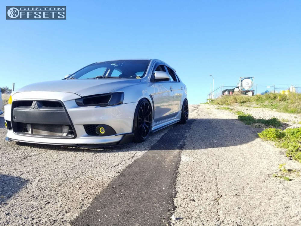 2010 Mitsubishi Lancer with 18x9.5 34 Miro Type 563 and 225/35R18