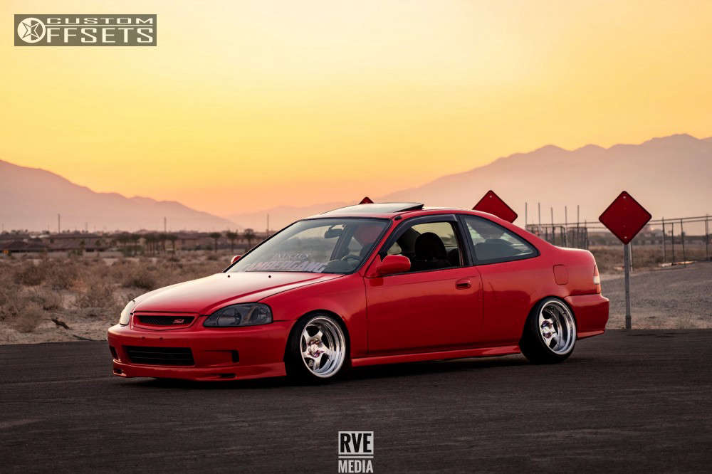 1999 Honda Civic with 16x9.5 16 CCW Lm5t and 195/40R16 Federal 595