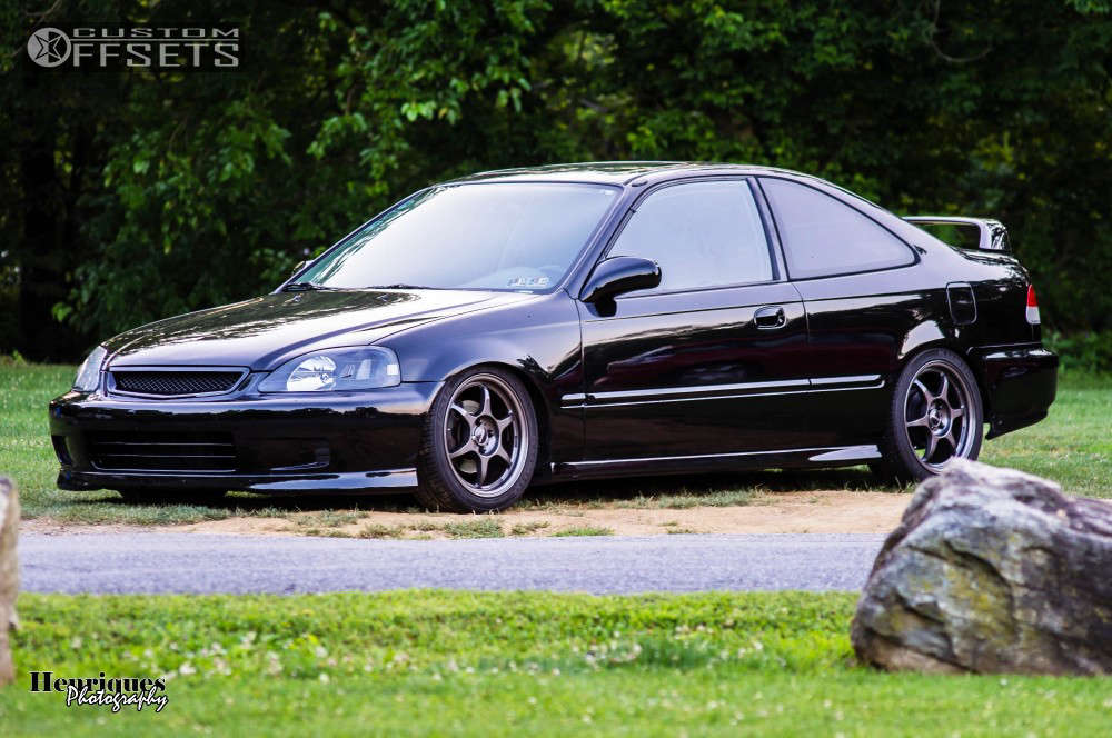 1998 Honda Civic Wheel Offset Nearly Flush Coilovers 400099