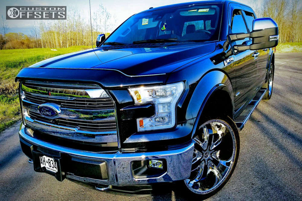 2015 Ford F150 with 24x10 35 Diablo Razor and 305/35R24 Falken Ziex