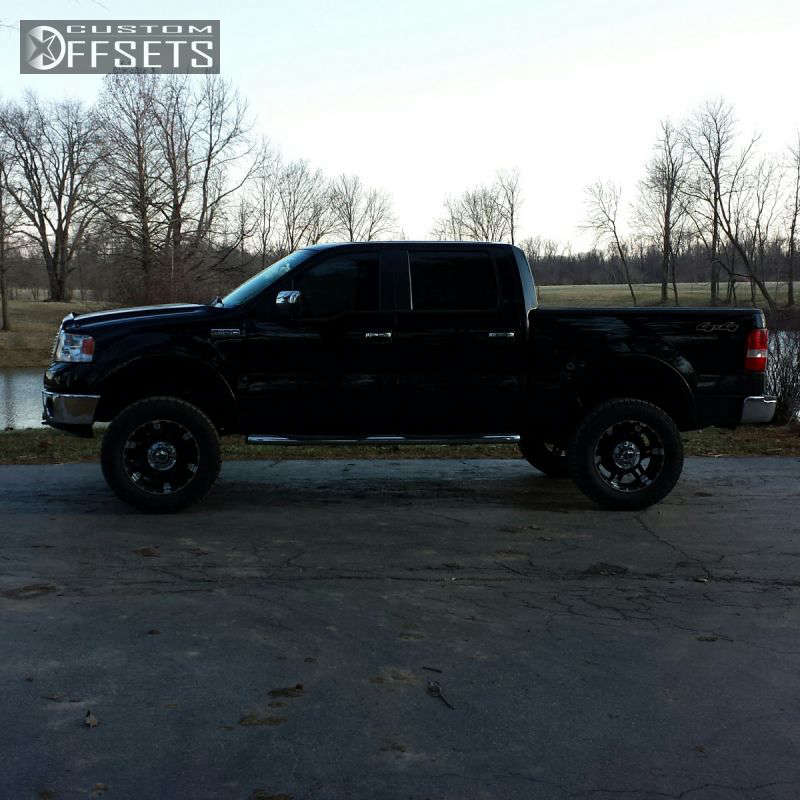 2007 Ford F150 Wheel Offset Slightly Aggressive Suspension Lift 6" 4148 Custom Offsets