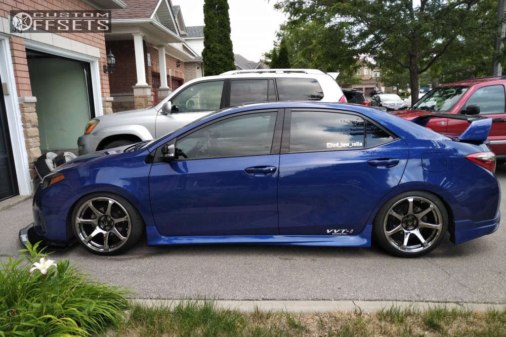 2014 Toyota Corolla with 18x9 25 Cosmis Racing Mr7 and 215/40R18