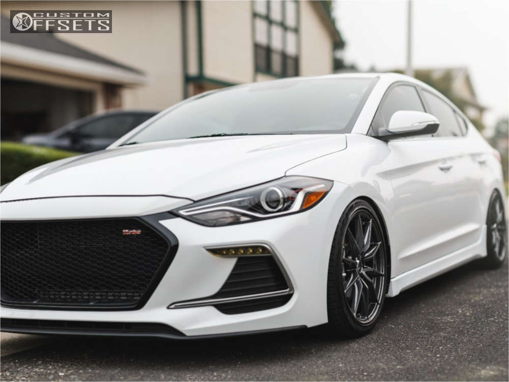 2018 Hyundai Elantra with 18x8 45 Enkei Draco and 225/40R18 Hankook