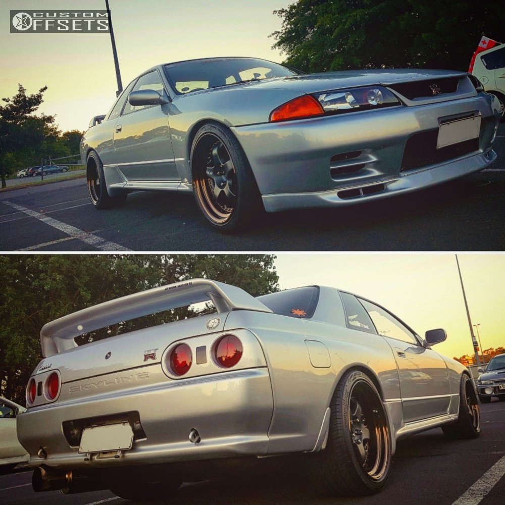 Bronze R32 1993 Nissan Skyline R32 with 18x10 18 Work Meister S1 3p and 275/35R18 ...