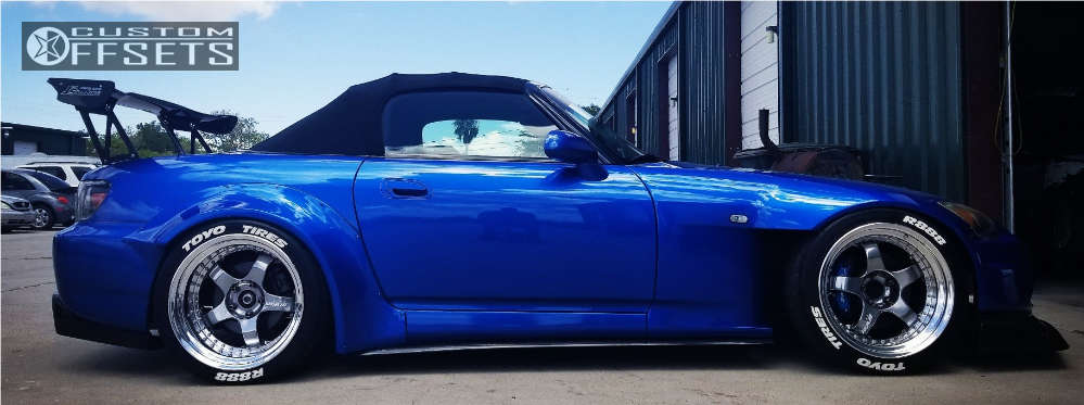 2006 Honda S2000 with 18x9.5 8 Work Meister S1 3p and 265/40R18
