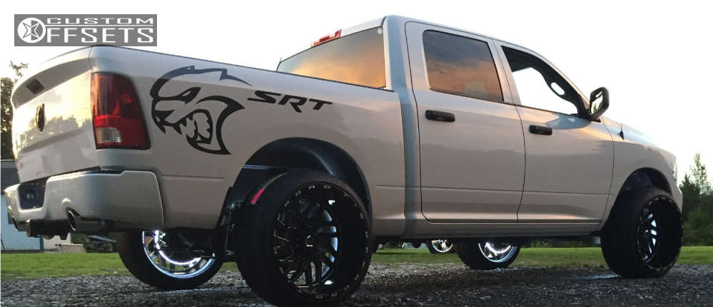 2017 Ram 1500 with 24x14 -76 TIS 544BM and 285/40R24 Atturo Az800 and ...