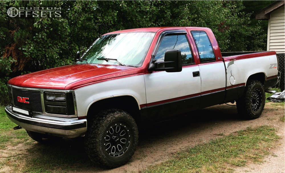 1990 GMC K1500 with 16x8 0 Helo He879 and 265/75R16 Federal