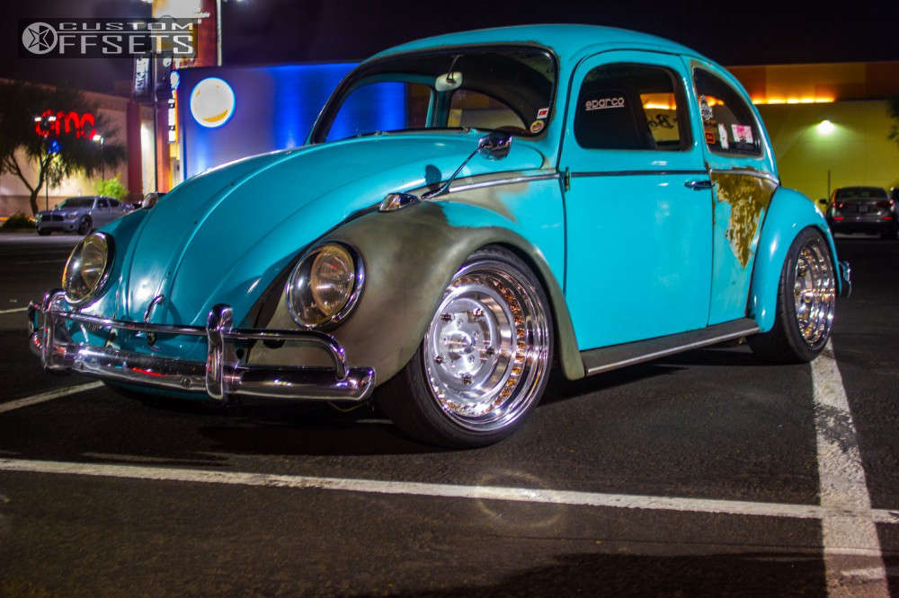 Bettle R Color Way 1958 Volkswagen Beetle with 17x8 5 Limebug GT35 and 195/40R17 Federal ...