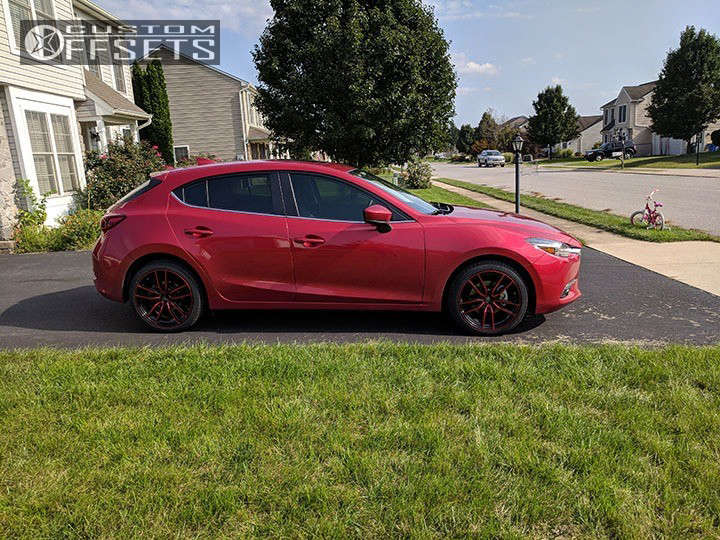 2018 Mazda 3 with 18x8 43 Konig Myth and 225/40R18 General G-MAX