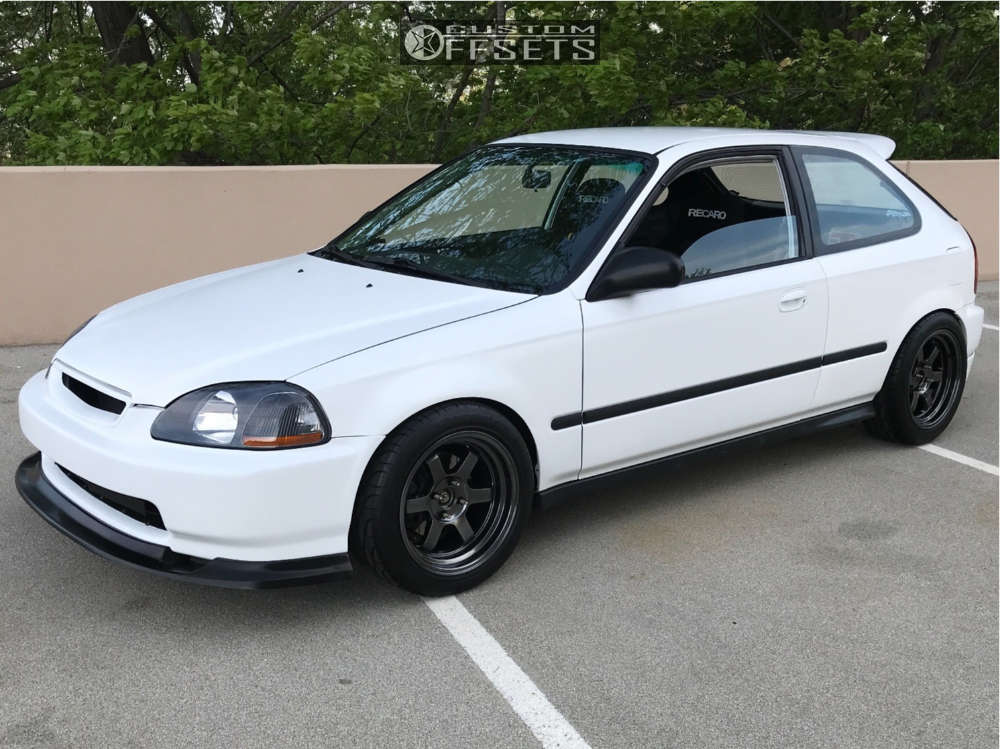 1997 Honda Civic with 16x8 20 Rota Grid and 225/45R16 BFGoodrich G