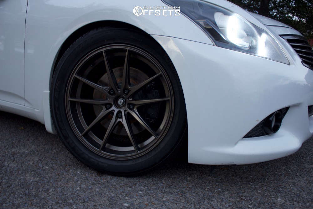 2011 INFINITI G37 with 18x9 42 Konig Oversteer and 255/40R18 Yokohama Advan Sport As and