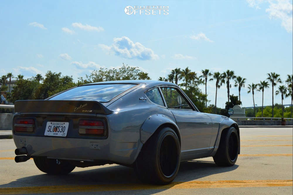1973 Nissan 240z With 18x9 16 American Racing Vf502 And 245 40r18 Nitto Invo And Coilovers Custom Offsets