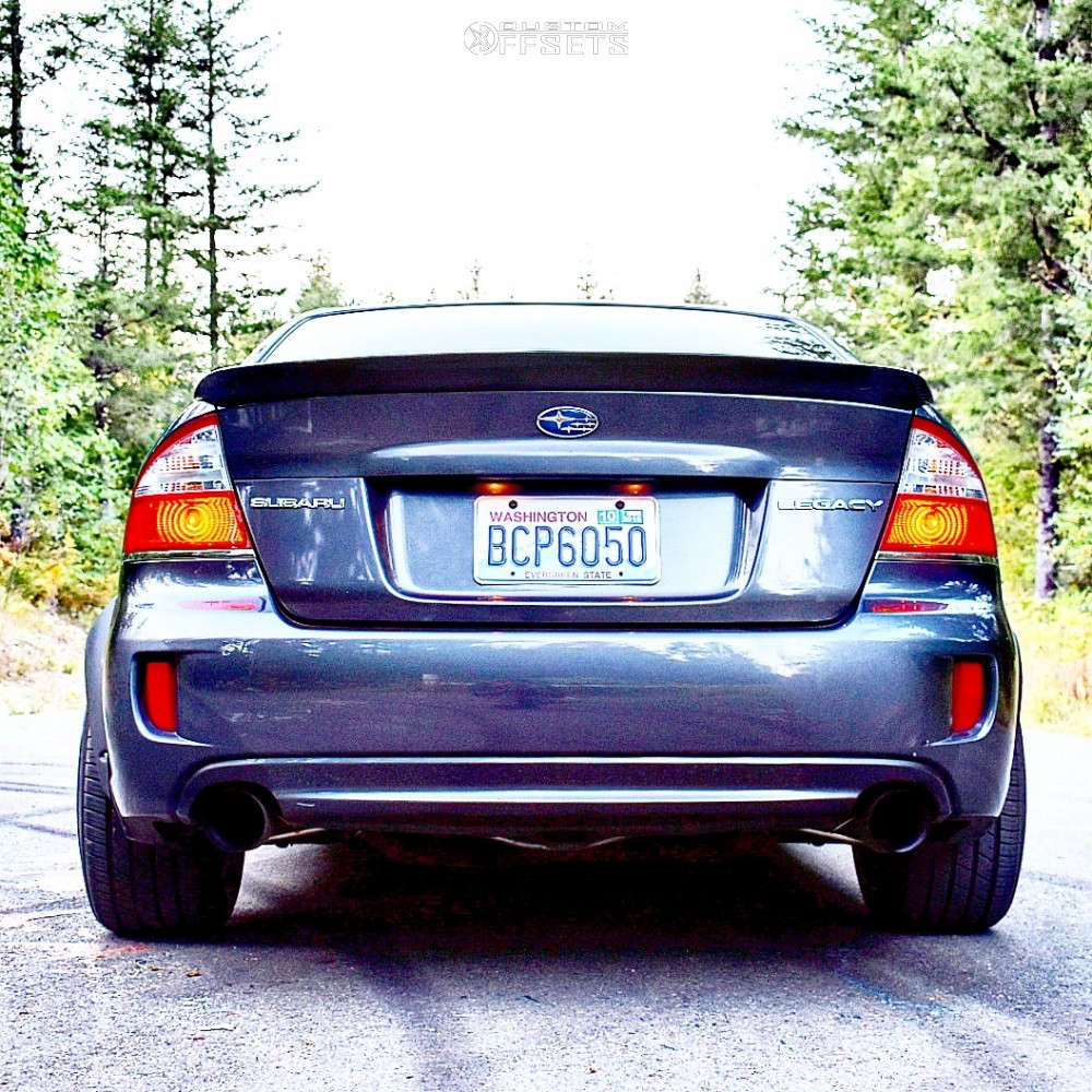 2008 Subaru Legacy with 17x9 10 Cosmis Racing Mrii and 255