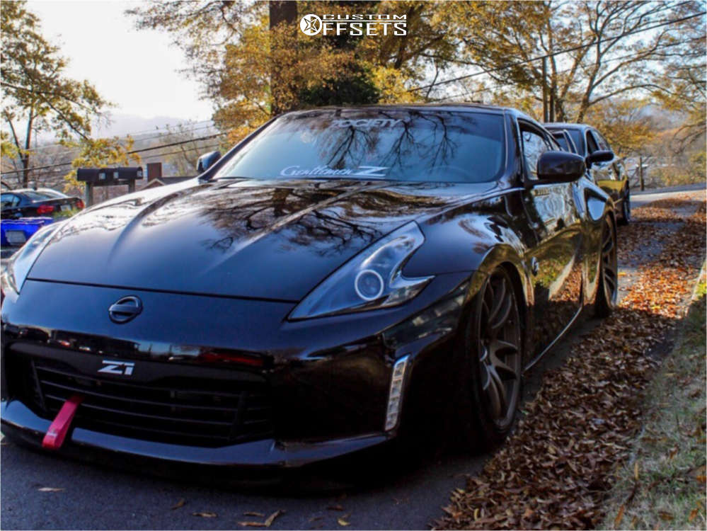 2017 Nissan 370Z with 19x9.5 15 Work Emotion Cr Kiwami and 245