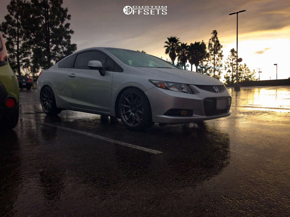 2013 Honda Civic with 18x8.75 35 XXR 527 and 225/40R18 Goodyear Eagle