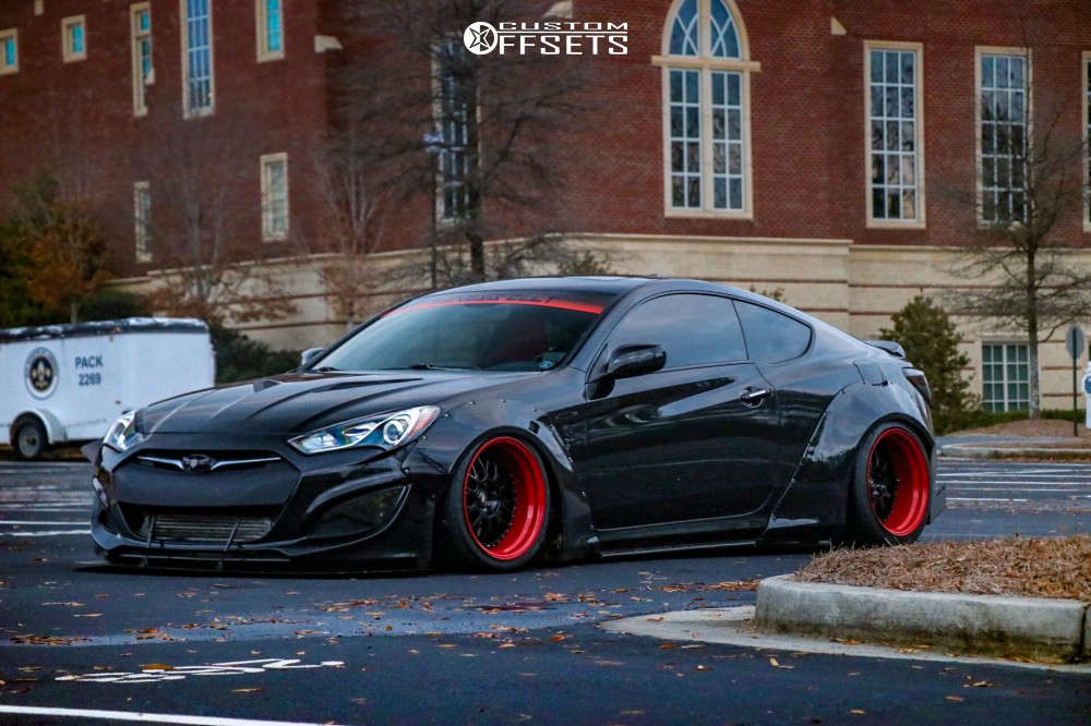 2013 Hyundai Genesis Coupe with 18x10 -24 Work VS XX and 255/35R18