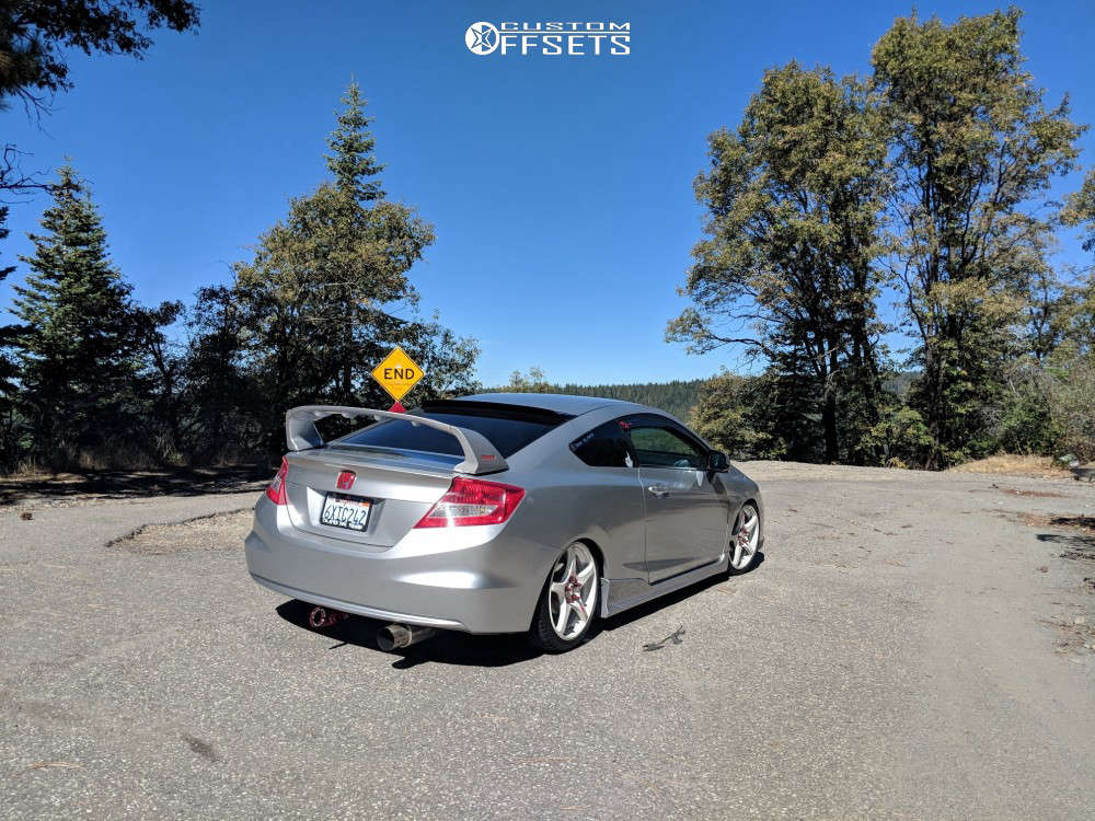 2012 Honda Civic with 18x7 42 Enkei Rp03 and 225/40R18 Michelin Pilot