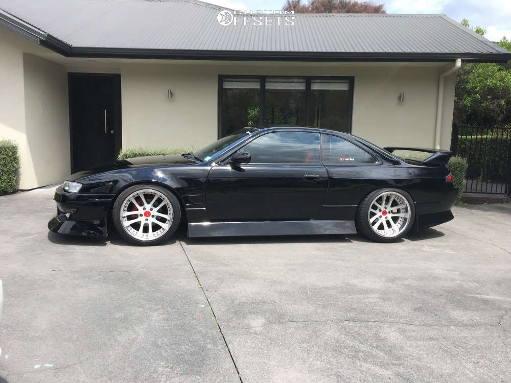 1997 Nissan S14 with 18x8.5 -10 Weds Lxz and 225/40R18 Hifly