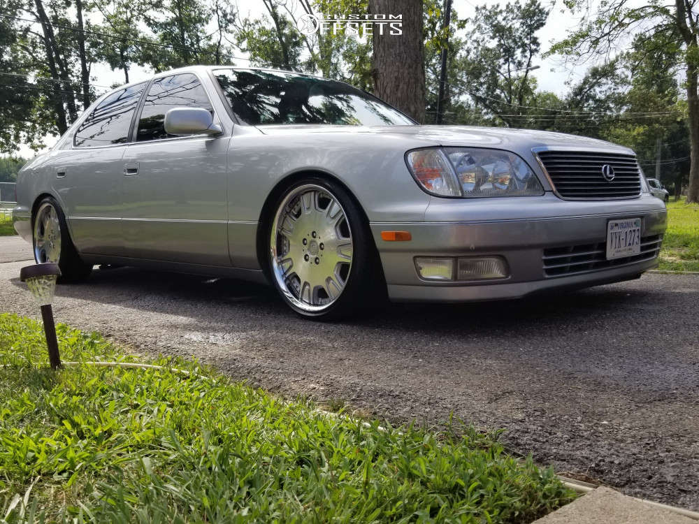 1998 Lexus LS400 with 19x8 47 Work LS507 and 225/35R19 Michelin 