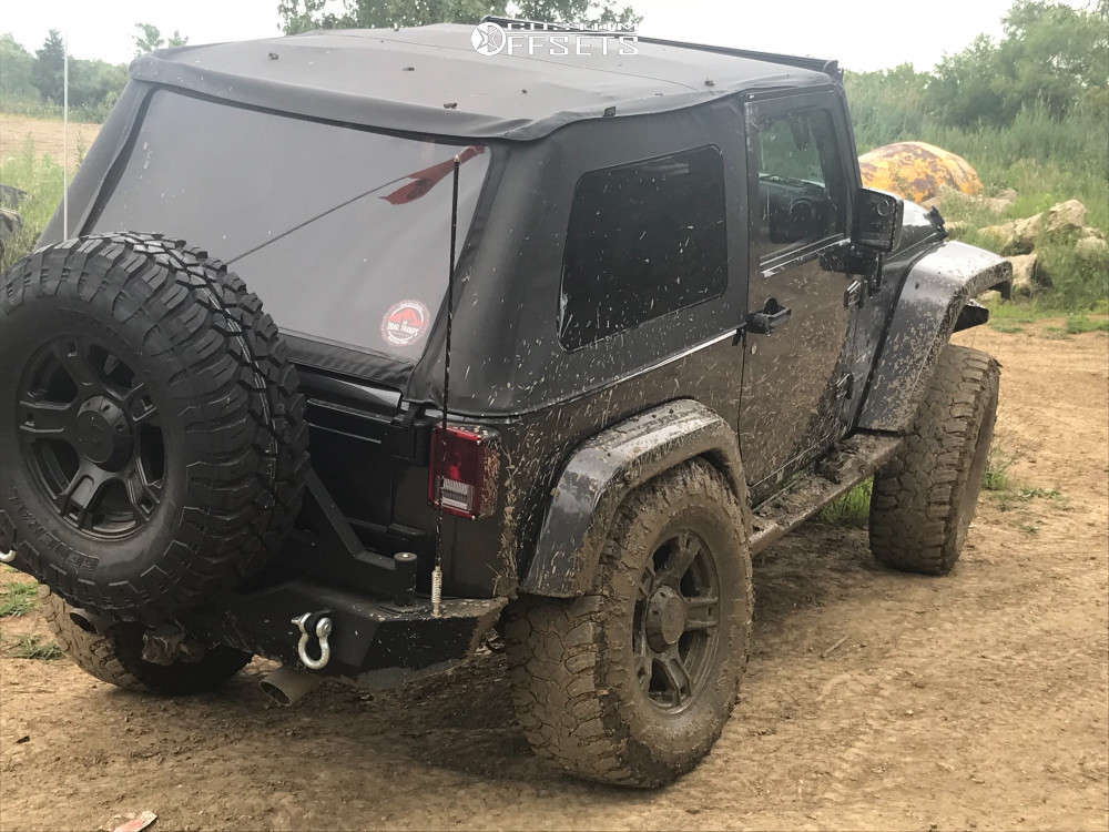 2017 Jeep Wrangler JK with 17x8.5 12 Granite Alloy GA641 and 35/12