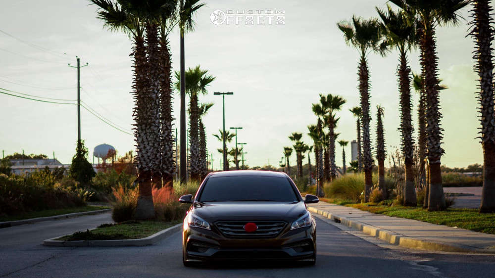 2016 Hyundai Sonata with 19x8.5 20 Klutch Km20 and 225/35R19 Hankook Ventus S1 Evo 2 and