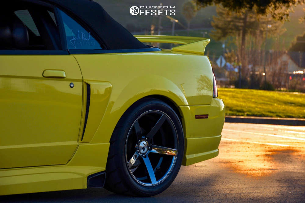 2002 Ford Mustang with 18x9 22 Rovos Durban and 275/35R18 Sumitomo Htr Z Ii and Air Suspension