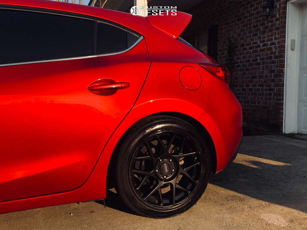 2016 Mazda 3 with 18x8 38 KMC Km708 and 235/35R18 Nexen N5000 and