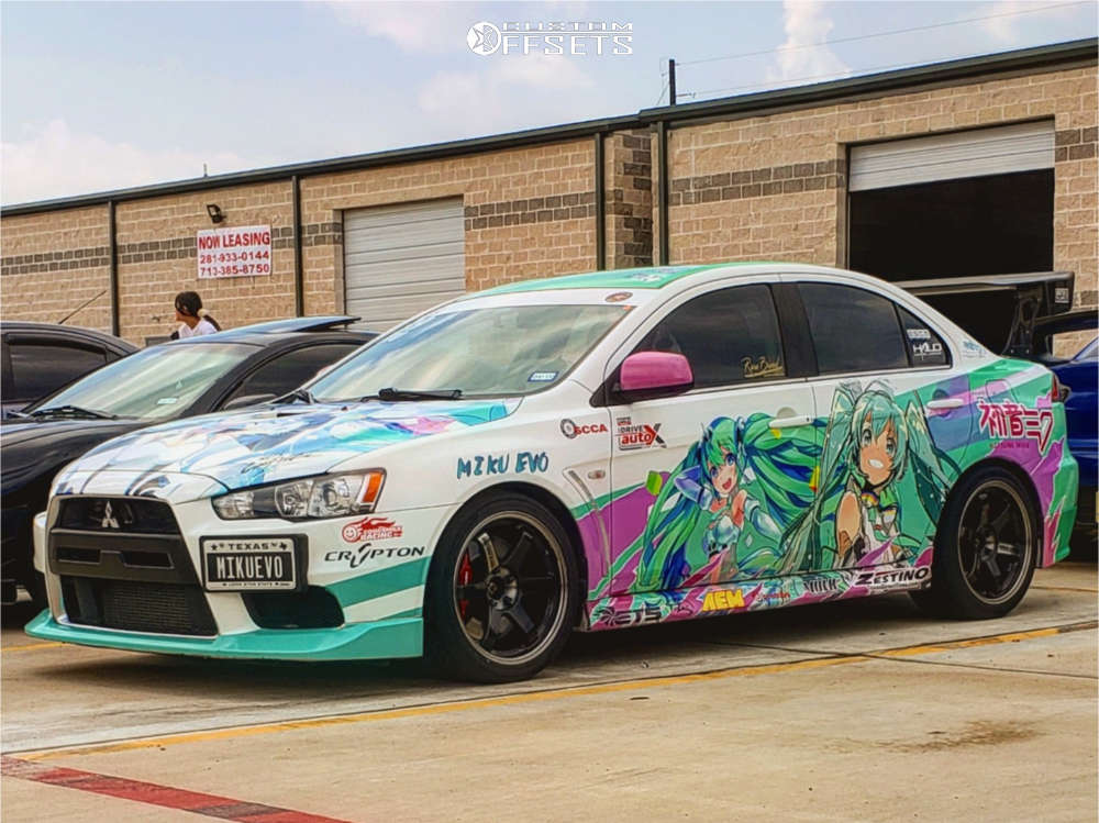 2013 Mitsubishi Lancer with 18x9.5 22 Volk Te37sl and 355