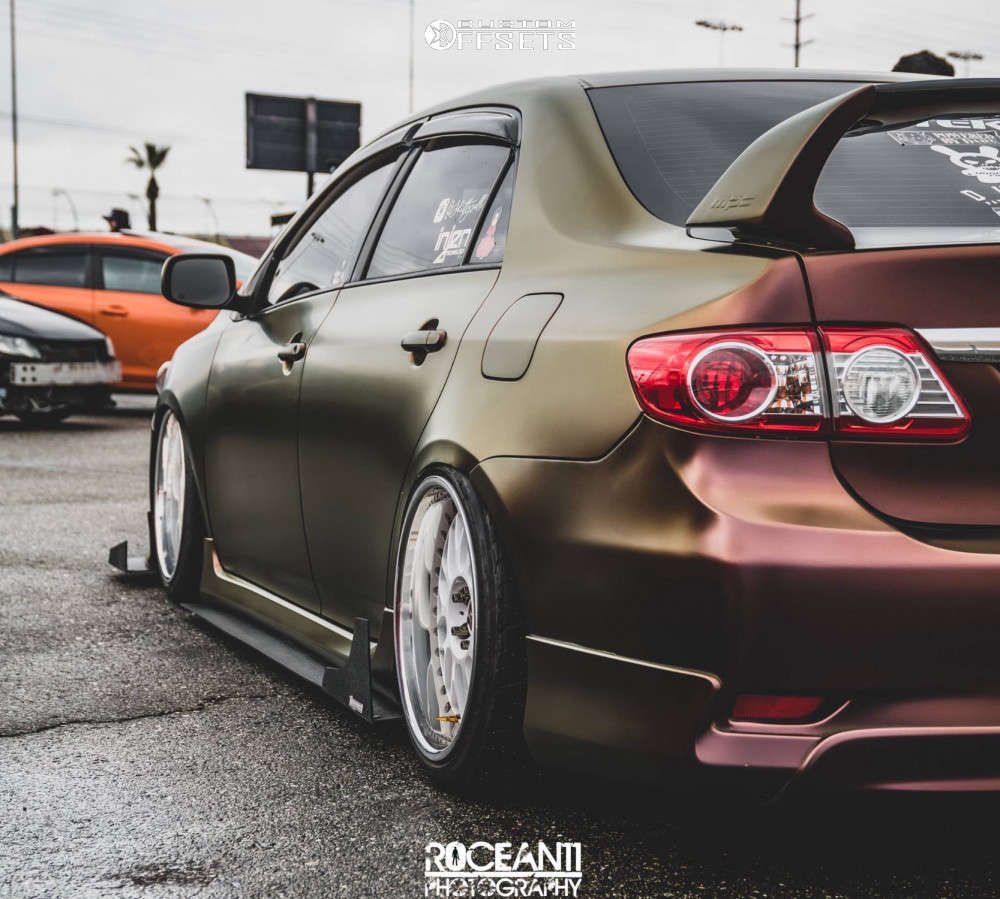 2013 Toyota Corolla with 18x9 35 Work VS XX and 225/40R18 Federal 595 ...